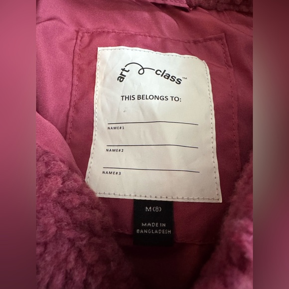 Art Class Pink Sherpa Button Down jacket nwt medium - Picture 4 of 8